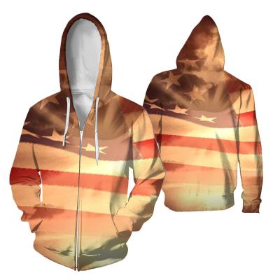 China Anti-Wrinkle All Over Print Hoodies Men Sublimation Zipper Full Digital Print Custom Sublimated Hoodie for sale