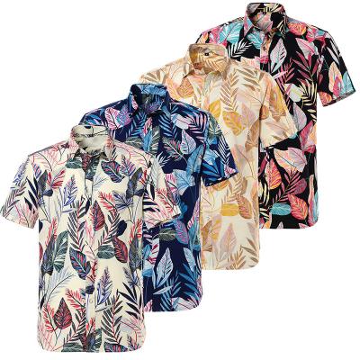 China 2022 New Arrival Men's Casual Fashion Anti-Wrinkle Shirt Personal Beach Hawaiian Printing Short Men's Sleeve Shirts for sale