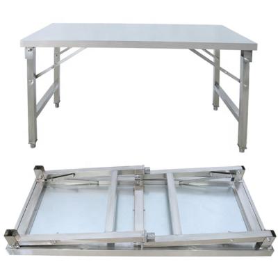 China Stainless Steel201/304 Stainless Steel201/304 Canteen Work Table Custom Corrosion Resistant Industrial Portable Kitchen Folding Work Table for sale