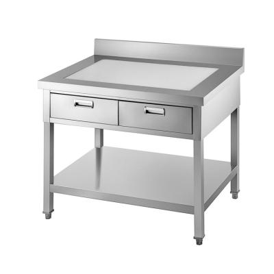 China Restaurant Steel201/304 304 Stainless Steel 3 Drawer Work Table /Kicthen Portable Working Bench With Drawers for sale