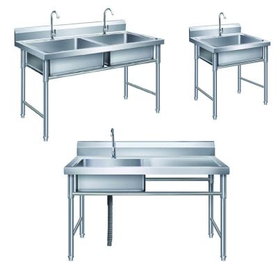 China With Hot Selling Stainless Steel Kitchen Workstation Commercial Sink Double Basin High Quality Low Price Singapore Standard Size Double Bowl for sale