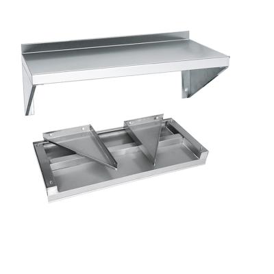 China NSF Steel201/304 Grade Stainless Steel Wall Mount Shelf Stainless Steel Industrial Metal Shelf For Restaurant Commercial Kitchens 12 x 84 for sale