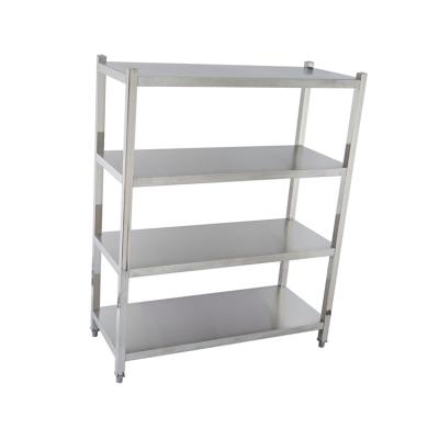 China Restaurant 4 Tiers Stainless Steel201/304 Heavy Duty Storage Food Racks New Design Professional Kitchen Stainless Steel Food Display Shelving Support for sale