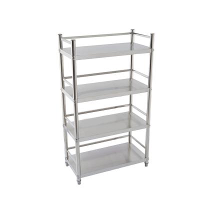 China Factory Wholesale Stainless Steel201/304 Four Floor Stainless Steel Kitchen Storage Shelf/Commercial Rack Kitchen Shelving for sale