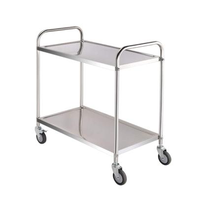 China 201/304Stainless Steel Hospital Trolley Wholesale Commercial 3 Tier Kitchen Stainless Steel Food Service Cart Medical Trolley For Sale for sale