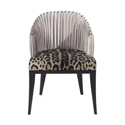 China Modern Luxury Convertible Vintage Living Room Furniture Leopard Print Velvet Gold Leg Dining Chairs Dining Chairs for sale