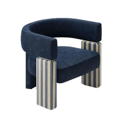 China Wholesale Chinese Luxury Velvet Tufted Armchair Accent Chair Blue Upholstered Wooden Leg For Furniture Living Room for sale