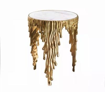 China Ease Coffee Table Side Living Room Polished Metal Table Luxury Modern High End Furniture for sale