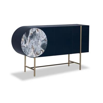 China Modern High Quality Modern Minimalist High Gloss Cabinet Luxury Blue Sideboard for sale