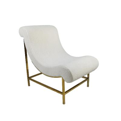 China The white lounge chair terciopelo velvet factory style modern minimalist gold legs custom convertible metal blanco leisure furniture for sale