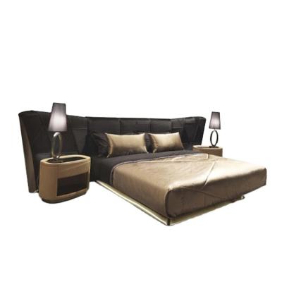 China Luxury Villa Modern Single Double Upholstered Bed Fabric Bedroom Furniture High End Bed for sale