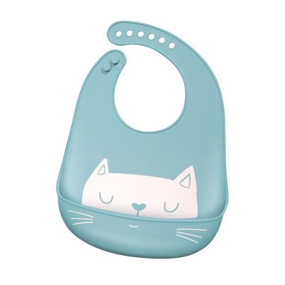 China Silicone Silicone Baby Dining Bib Waterproof Super Soft Food Bib For 0 To 6 Years Old Kids Big Easy-to-Clean Silicone Bib for sale