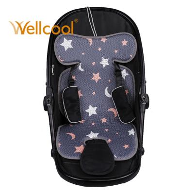 China Home Textile Best Quality Non Slip Soft Washable Star Profile 3d Air Mesh Stroller Liner Cushion For Baby Stroller for sale