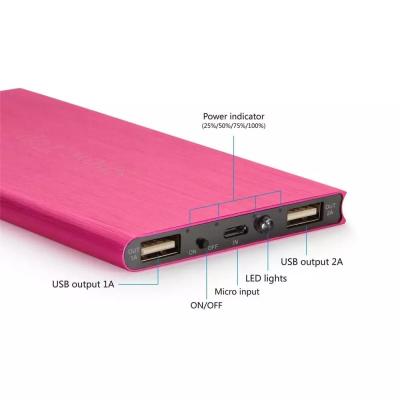 중국 Ultra Thin Fast Charging Support Metal Case 10000mAh Power Bank For iPhone Phone Charger With LED Light Power Bank 판매용