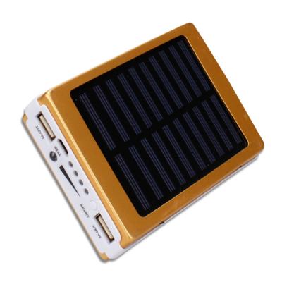 China Fast Charging Support Portable 3 in 1 Connector Cable Solar Power Bank USB High Capacity Mobile Phone Charger for sale