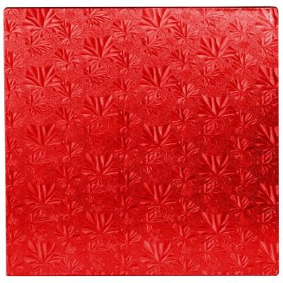 China Disposable red square with 12mm cardboard cake board /cakeboard/cake drum for sale