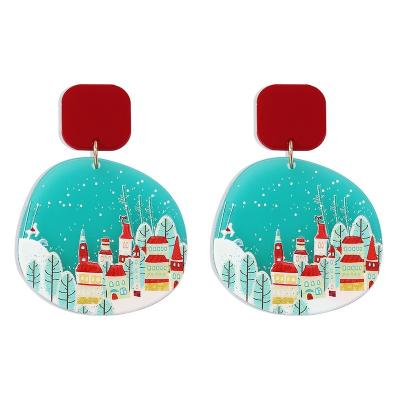 China New Fashion Design CLASSIC Christmas Snowman Earrings Multi-Element Bells Earrings Resin Plated Earrings For Women for sale