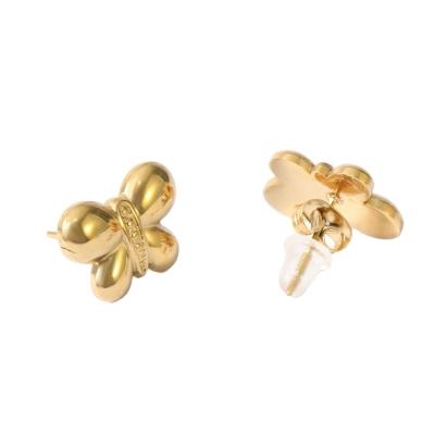 China CLASSIC delicate and beautiful 18k gold plated small stainless steel butterfly stud earrings for sale