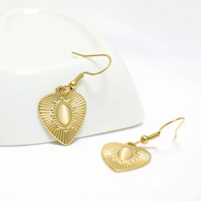 China CLASSIC Niche Design Style DIY Jewelry 18K Gold Plated Stainless Steel Loving Heart Earrings for sale