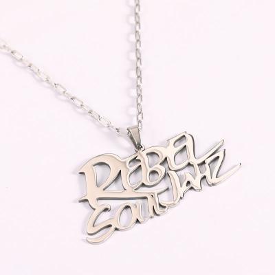 China Wholesale Personalized Custom CLASSIC All Name Stainless Steel Chain18K Gold Plated Handwriting Necklace for sale