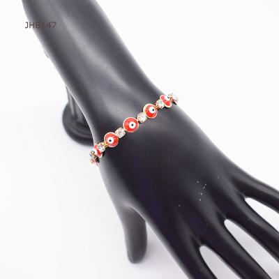 China New Design 18K Gold High Quality JHB147 Red Eye Rhinestone Bangle Bracelet Women's Big Devil's Big Devil's Bracelet Jewelry for sale