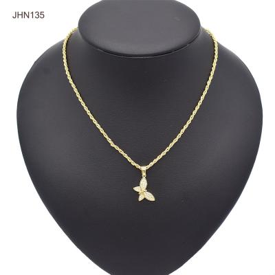 China Fashion Charm JHN135 18K Gold Plated Butterfly Necklace Design Fashion Jewelry Pendant Necklace Zircon for sale