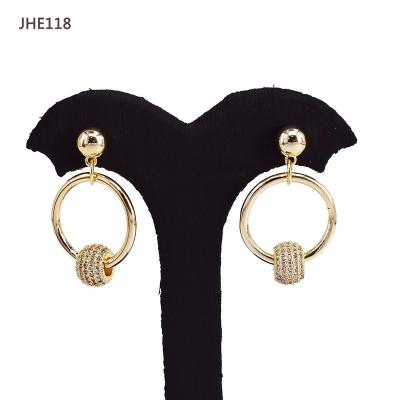 China JHE118 Wholesale Fashion High Quality 18K Gold Plated Zircon X Stud Earrings for sale