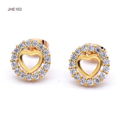 China Champagne Gold Zircon Stud Earrings Women Jewelry Trendy Earring Fashion Women's Earrings JHE163 for sale