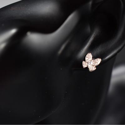 China Fashion Earring Jewelry Women Butterfly Zircon Earrings Fashion Earring Silver Girls JHE173 for sale