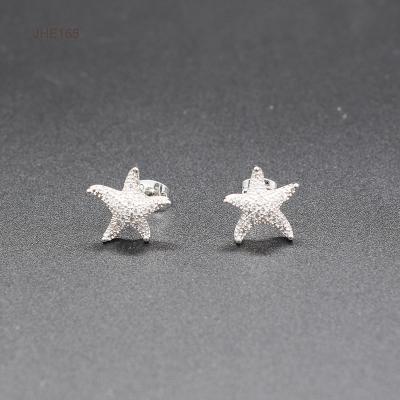 China 2021 Wholesale Fashion Women's Stud Earrings Zircon Starfish Women's Jewelry Silver Earring JHE165 for sale