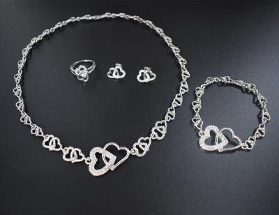 China JHT141 Fashion Fashion Heart Jewelry Set Silver Plated Silver for sale