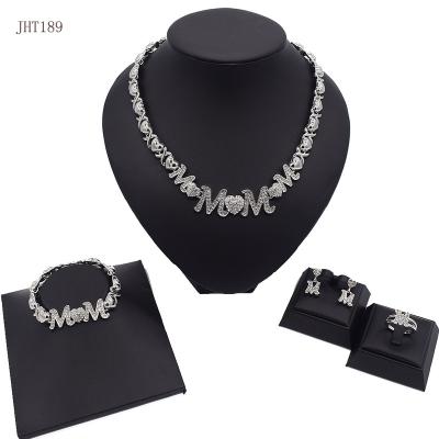 China JHT189 High Quality High Quality Silver Jewelry Mother's Day Gift MM I Love Your Heart Women's Silver Jewelry Set for sale