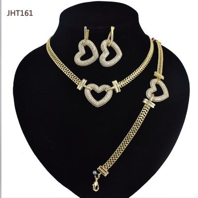 China JHT161 Wholesale 18K Gold Plated Jewelry Set Fashion Heart Zircon Jewelry Set for sale