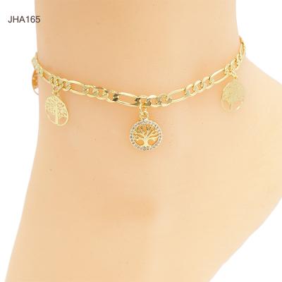 China SHAPE fashionable JHA165 wholesale women tree zircon gold anklet chain anklet jewelry anklet chain for sale