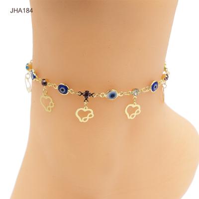 China JHA184 Fashion Trend 18K Gold Colored Eyes Wholesale Ankle Chain Women's Infinity Anklet Foot Jewelry for sale