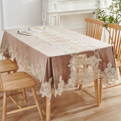 China Waterproof China Manufacturer Wholesale Conference TableCloth Wedding Velvet Lace Table Cloth Tablecloths for home for sale