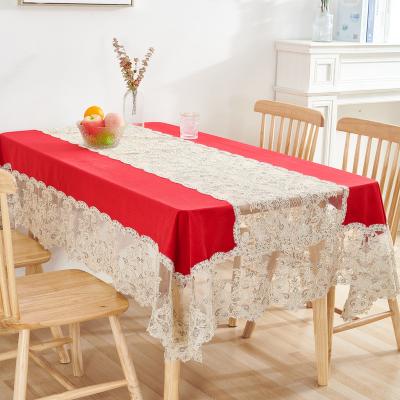 China Wholesale custom waterproof tablecloth cover covered gold lace velvet tablecloth for wedding birthday party for sale