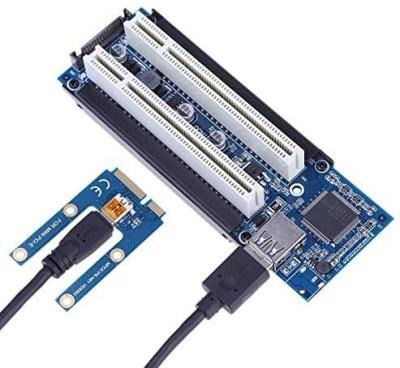 China Desktop Mini PCI Express to Dual PCI Adapter Card PCIe x1 to Router Tow 2 PCI Slot Riser Card for sale