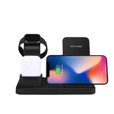 China Smart Watch Trending Product 10W Mobile Phone Qi Wireless Charger Portable 3 in 1 Wireless Charging Station for Earbuds Smartphone Watch for sale