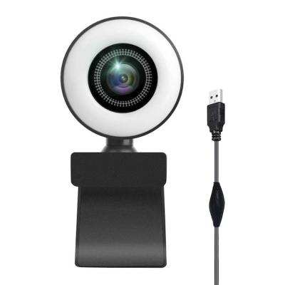 China 0-5M Auto Focus 1080P USB Web Camera Fill Light HD Webcam with Microphone Tripod for Desktop PC Laptop Live Broadcast for sale