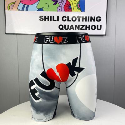 China Breathable Boxer Briefs Polyester Graphic Spandex Short Leg Underwear Mens Cute Little Cat Print For Men's Boxer Briefs for sale