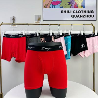 China QUICK DRY Wholesale Custom Design Boxer Men's Underwear Breathable OEM Cotton Boxer Briefs Shorts Medium Waist Plain Boxers Sexy Custom Logo for sale