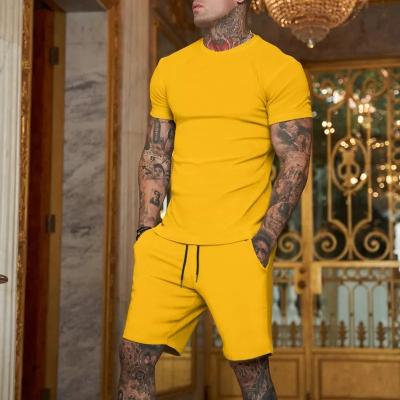 China QUICK DRY Custom Mens Tracksuit Sets Solid Color Lapel Shorts Sleeve Joggers 2 Piece Shirt Suits And Short Set Men Slim Fit Short Sets for sale