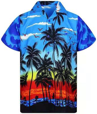 China Wholesale hot sale summer anti-pilling all over New Hawaiian print beach wear men's shirts floral print shorts sleeve casual shirts for men be for sale