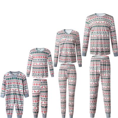 China Wholesale Thermal Winter Kids Striped Kids Family Christmas Matching Pajamas Sets Family Christmas Pajamas Sleepwear For Monday Dad Kid for sale