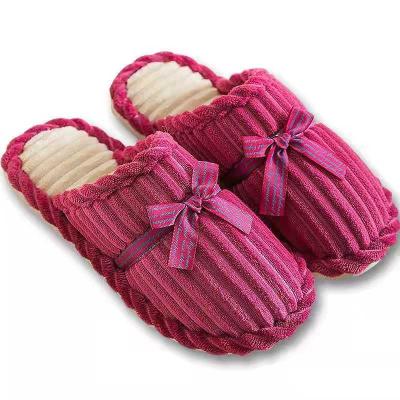 China Indoor Fashion Good Quality Corduroy Warm Room Slippers Womens Cushioning Tops For Daily House for sale