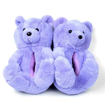 China Damping Newest OEM Lovely Winter Adult Home Bear Warm Slippers , Cartoon Home Bear Cotton Plush Warm Slippers for sale