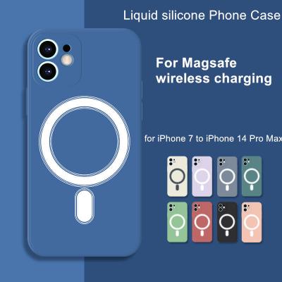 China Shockproof Wholesale colorful magnetic phone cover for iPhone 7-14 Pro max for magsafe silicone case for iPhone 12 13 14 Pro Max Phone Case for sale