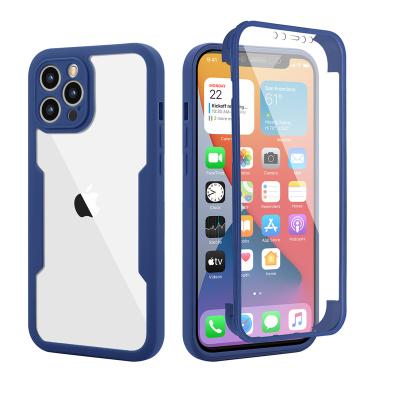 China Shockproof 360 Full Protection Buckle Designs Double Side Cover Lens Screen Protection Phone Case For iPhone 14 13 12 11 Pro Max XS XR X 8 for sale