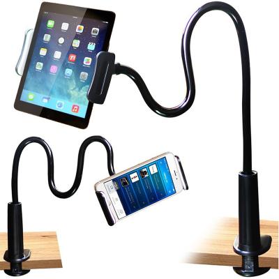 China Adjustable Universal Adjustable Cell Phone Lazy Clip Tablet Mount Holder Tablet Stand Gooseneck Tablet Bracket Stand for iPad for sale